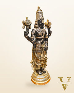 Brass Tirupati Balaji Lord Venkateshwara Statue 24"
