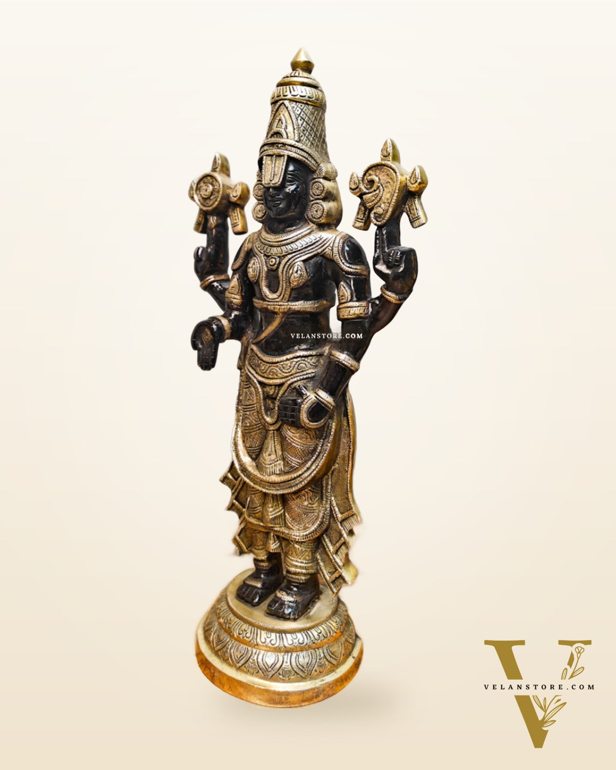 Brass Tirupati Balaji Lord Venkateshwara Statue 24"