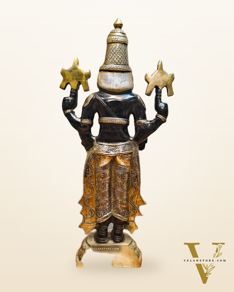 Brass Tirupati Balaji Lord Venkateshwara Statue 24"