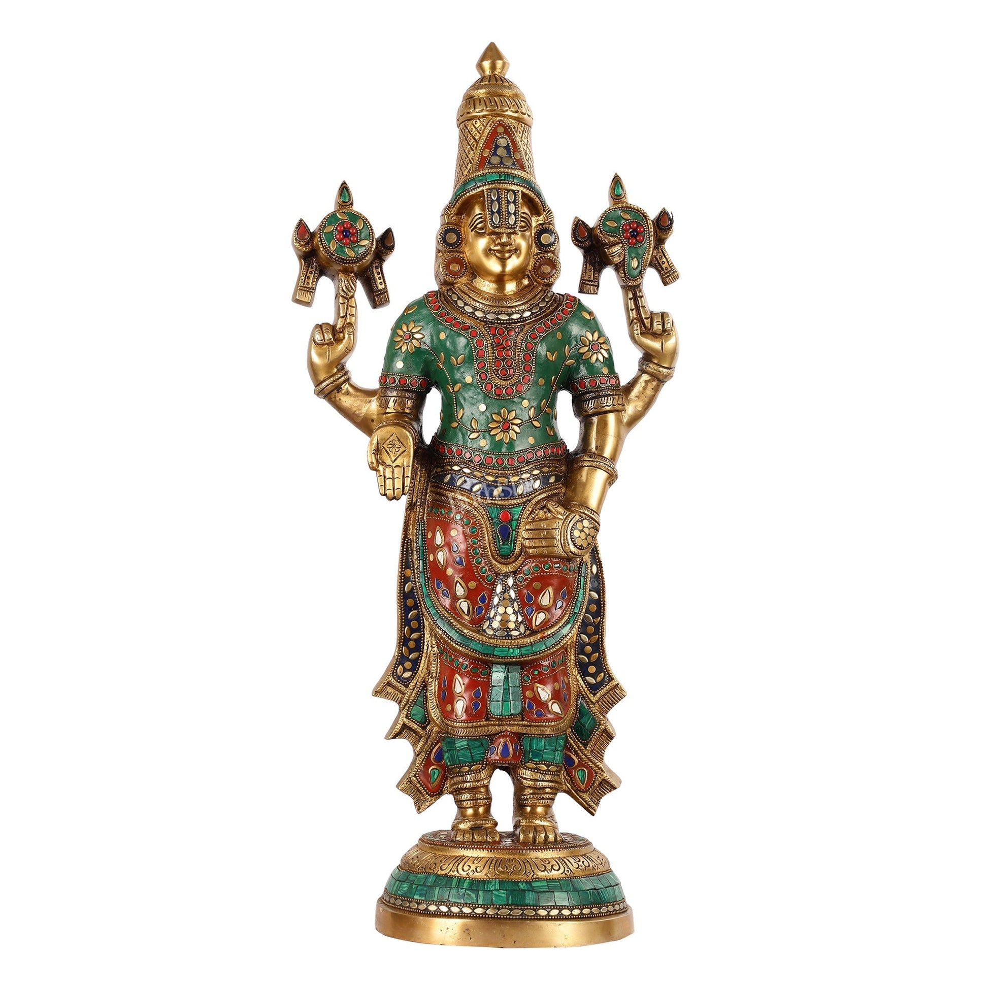 Brass Tirupati Balaji Lord Venkateshwara Statue 24"