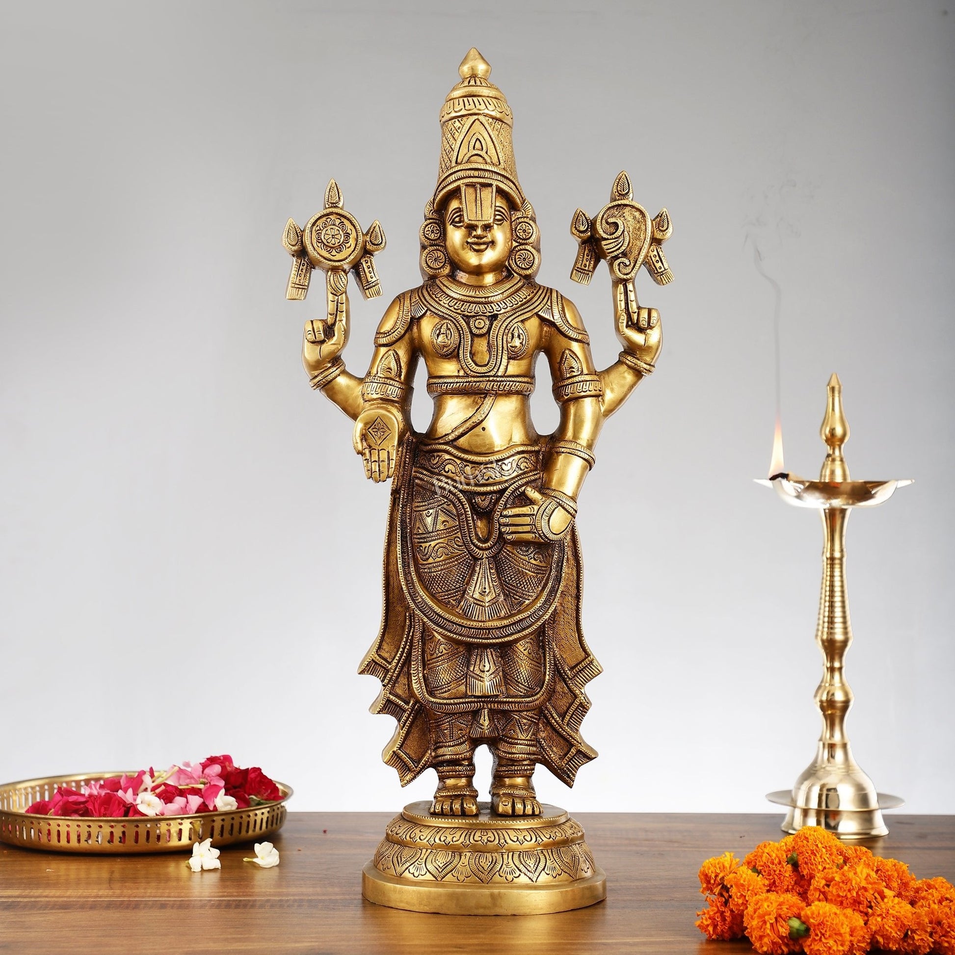 Handcrafted Superfine Brass Lord Tirupati Balaji Sculpture – 24 Inch