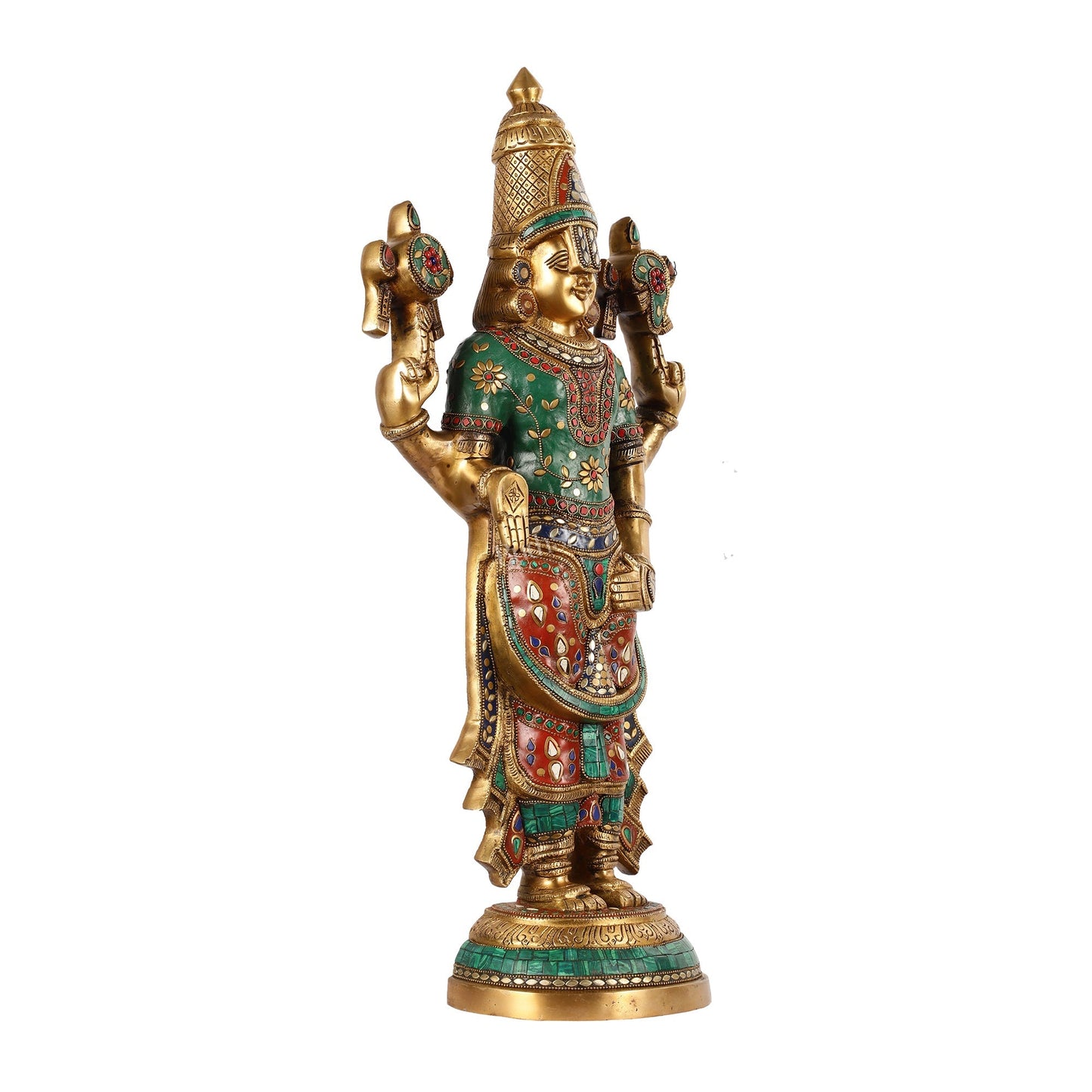 Brass Tirupati Balaji Lord Venkateshwara Statue 24"