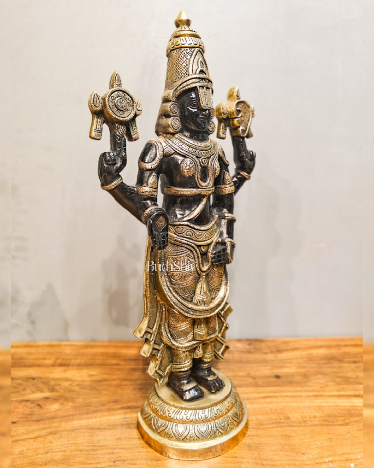 Brass Tirupati Balaji Lord Venkateshwara Statue 24"