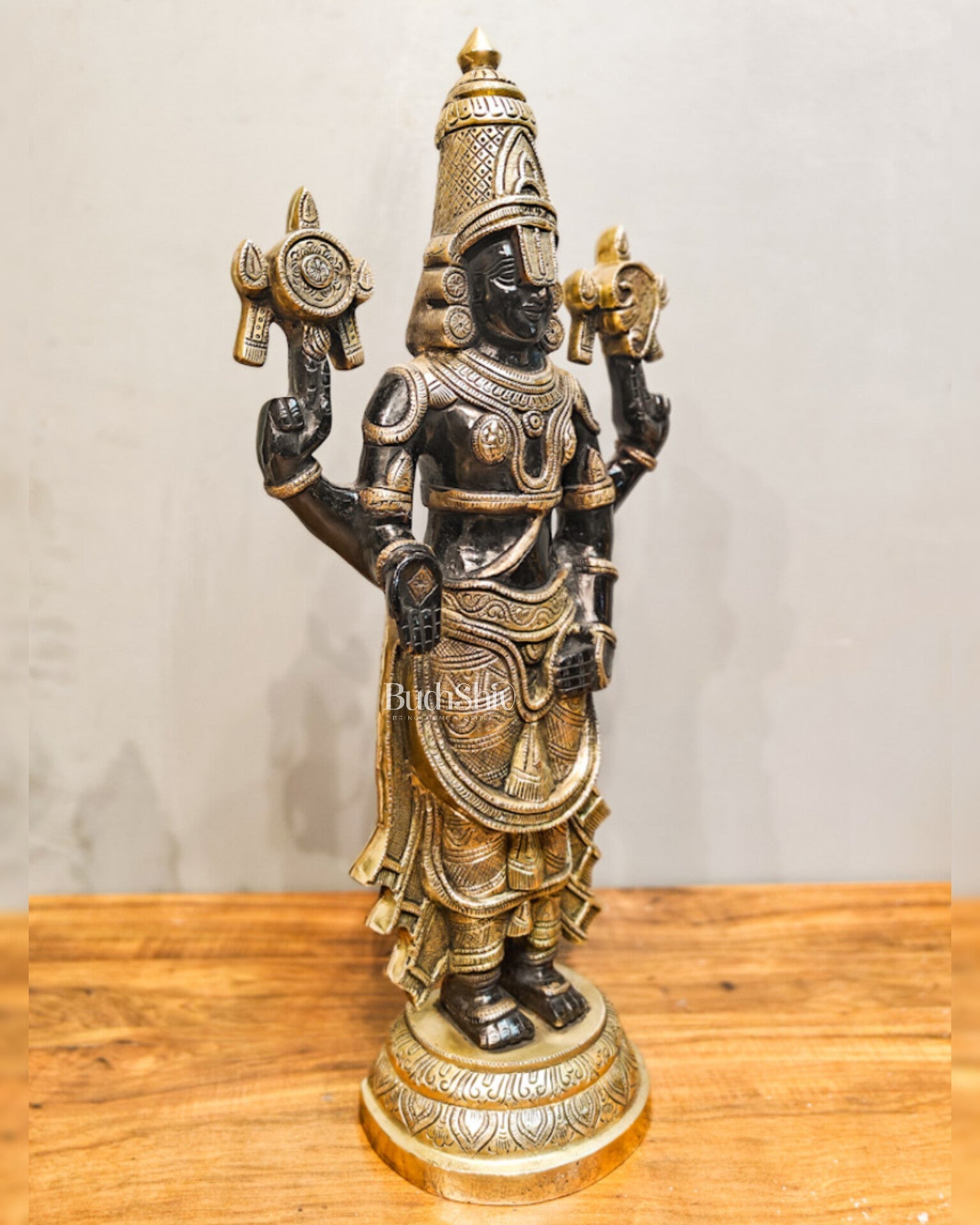 Brass Tirupati Balaji Lord Venkateshwara Statue 24"