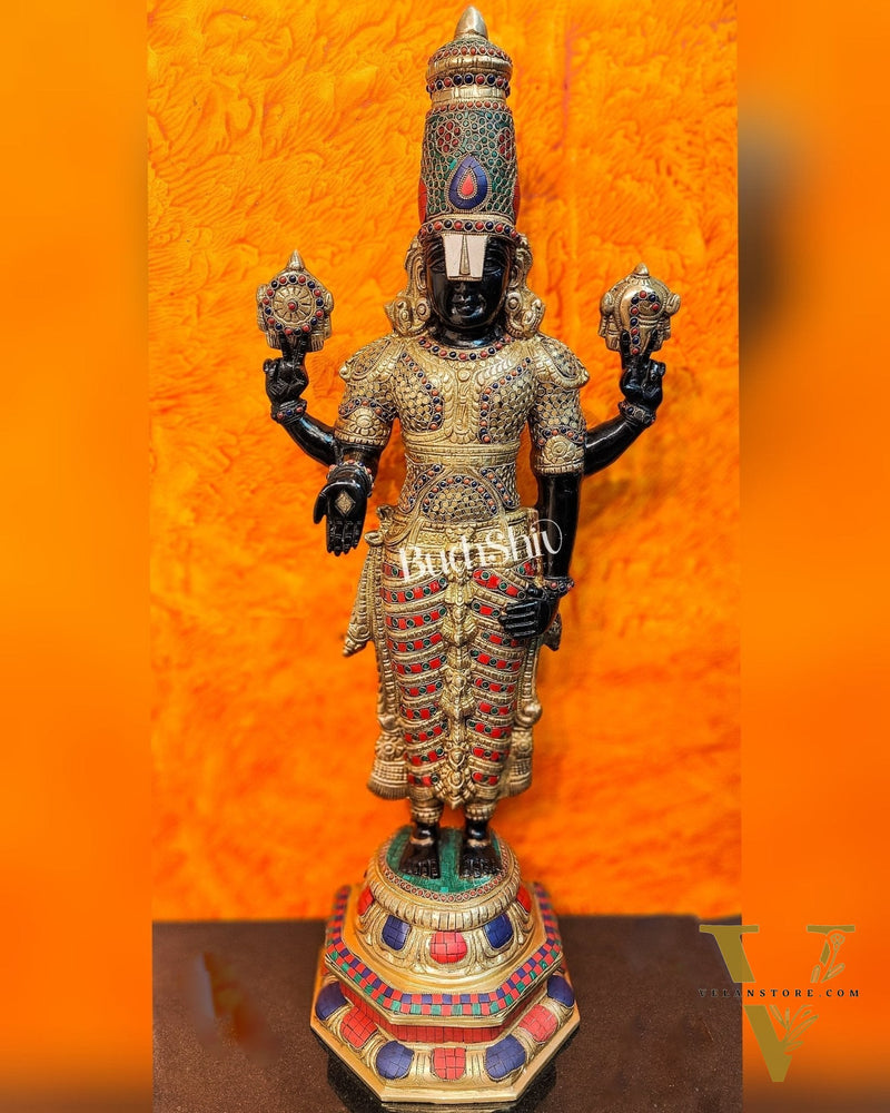 Brass Tirupati Balaji lord Venkateshwara Statue 33 inch