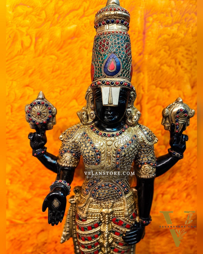 Brass Tirupati Balaji lord Venkateshwara Statue 33 inch
