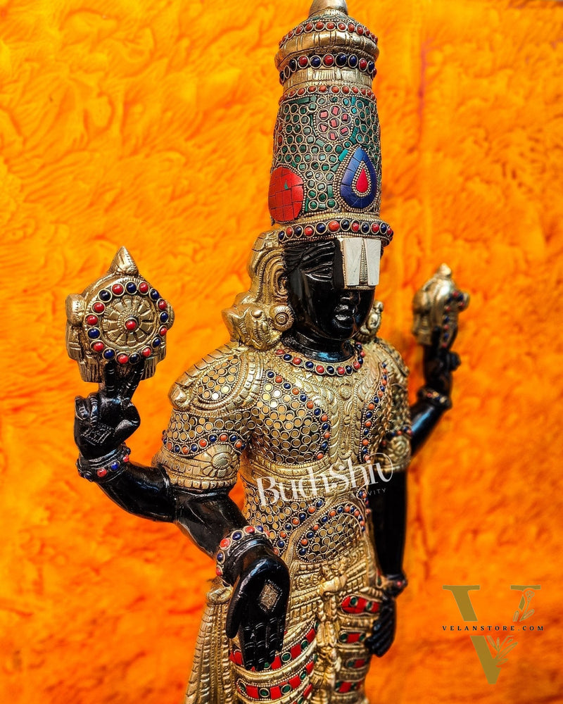 Brass Tirupati Balaji lord Venkateshwara Statue 33 inch