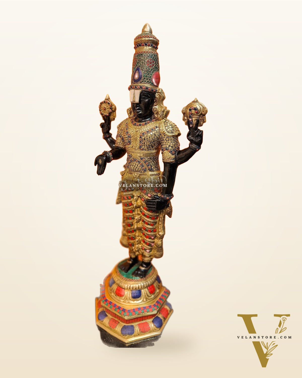 Brass Tirupati Balaji lord Venkateshwara Statue 33 inch
