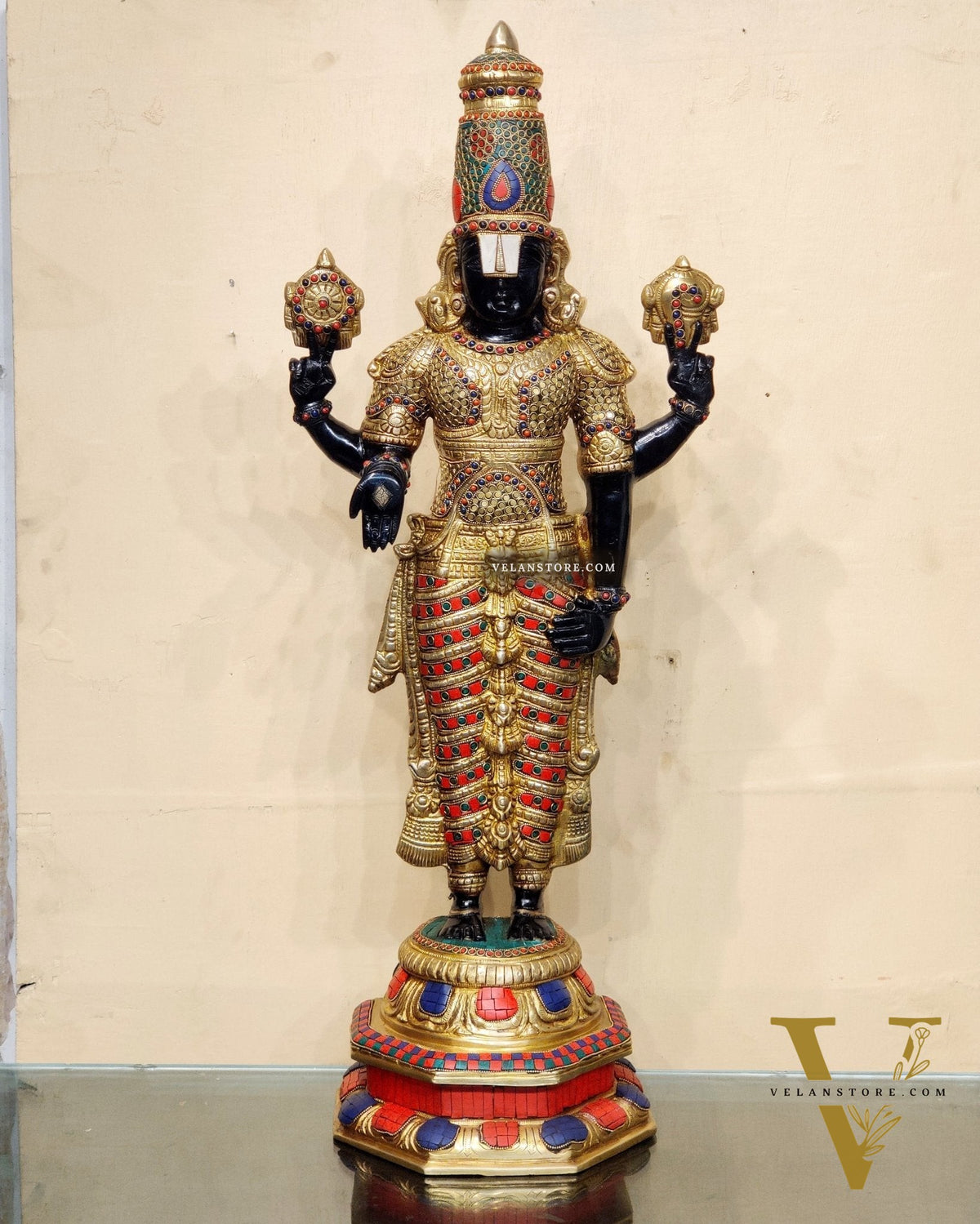 Brass Tirupati Balaji lord Venkateshwara Statue 33 inch