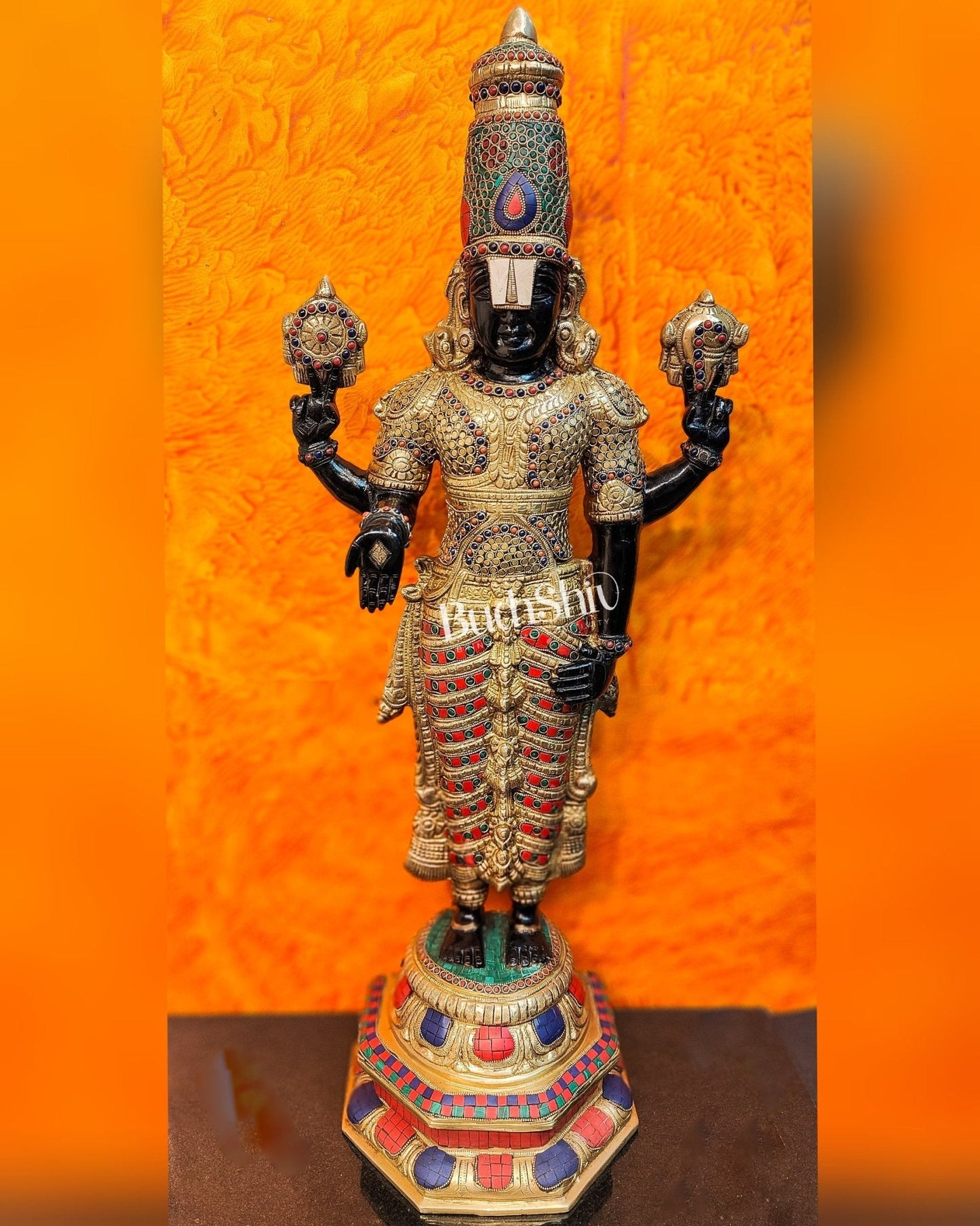 Brass Tirupati Balaji lord Venkateshwara Statue 33 inch