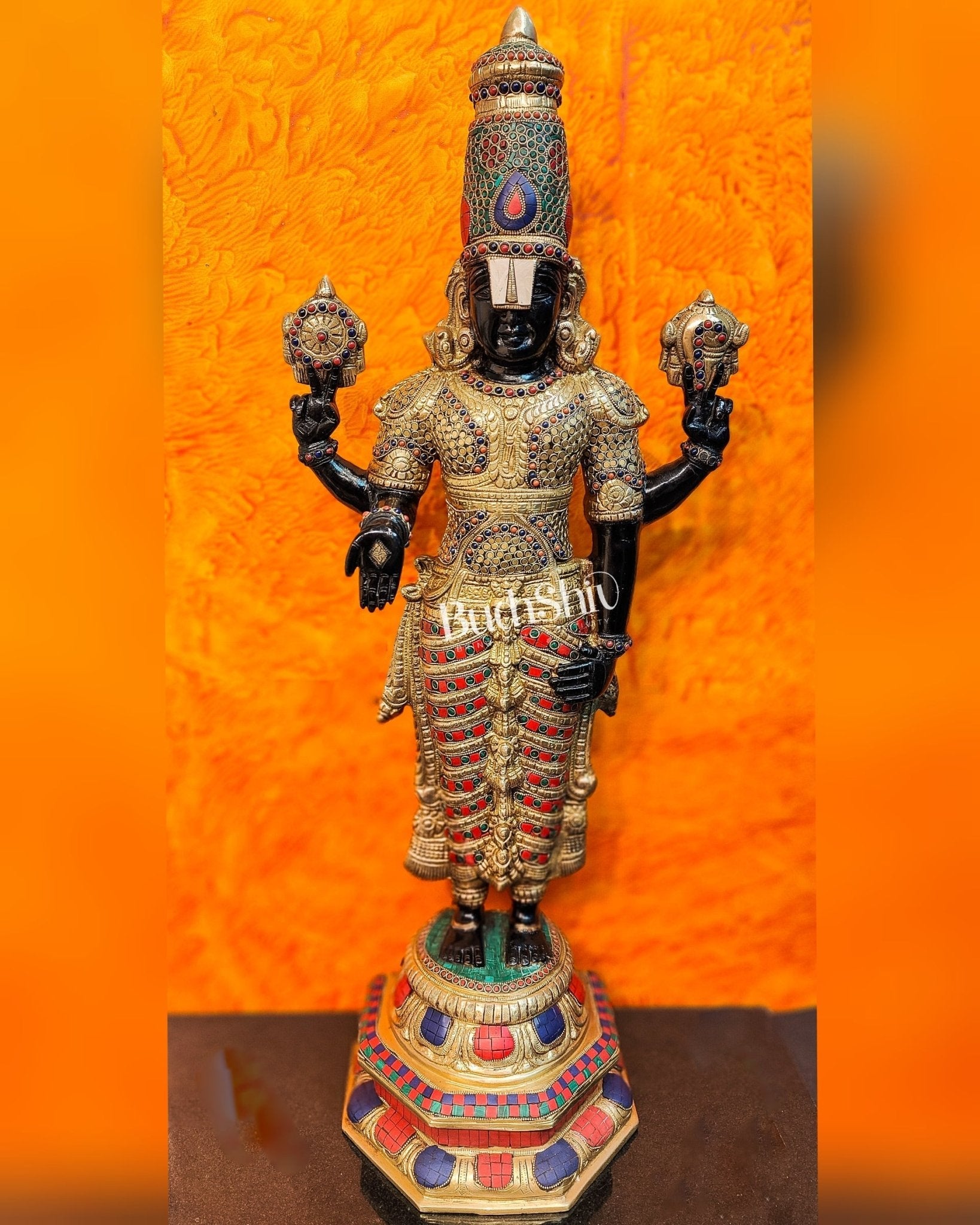 Brass Tirupati Balaji lord Venkateshwara Statue 33 inch