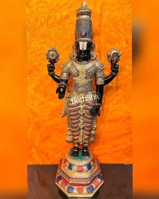 Brass Tirupati Balaji lord Venkateshwara Statue 33 inch