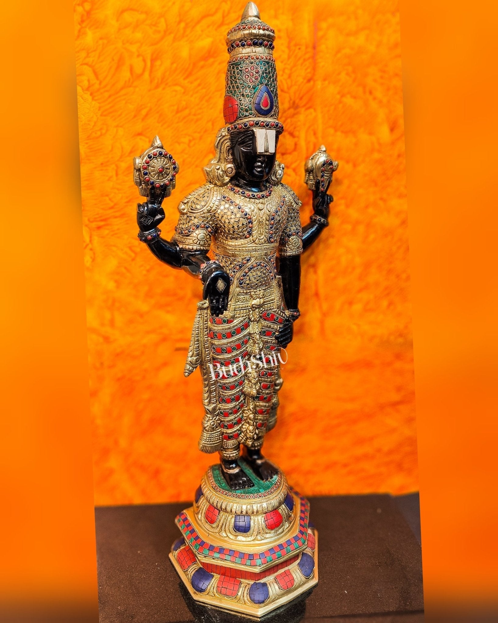 Brass Tirupati Balaji lord Venkateshwara Statue 33 inch