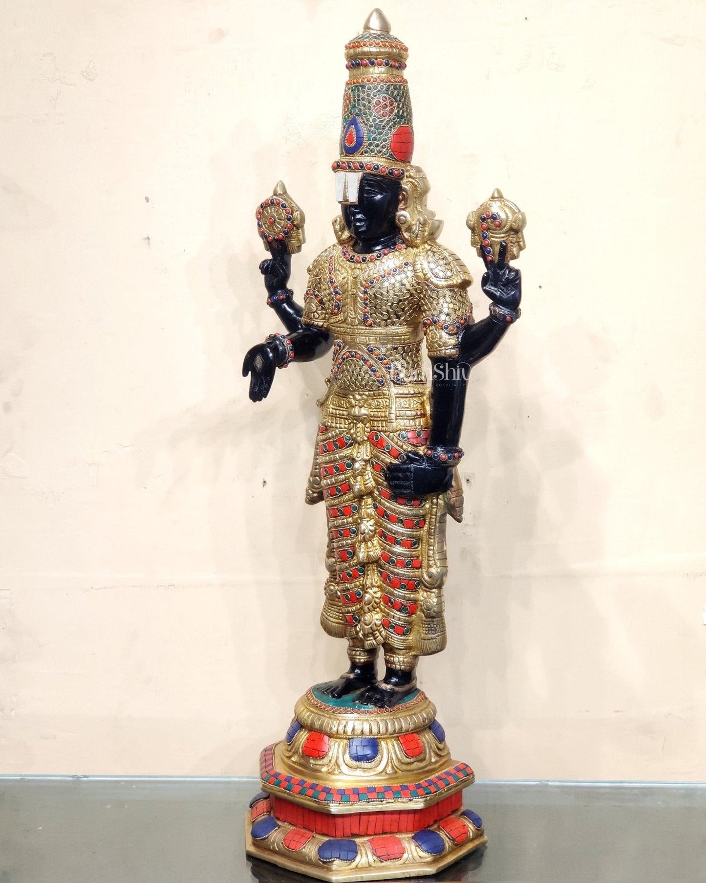 Brass Tirupati Balaji lord Venkateshwara Statue 33 inch