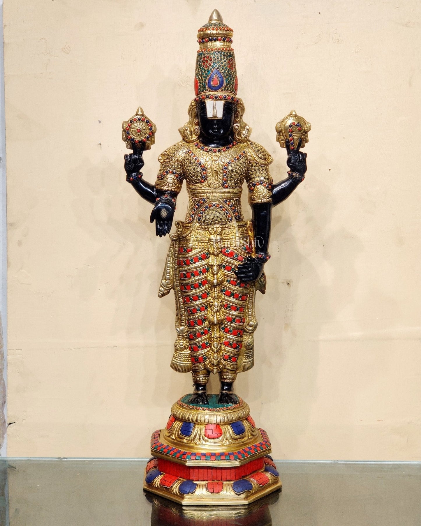 Brass Tirupati Balaji lord Venkateshwara Statue 33 inch
