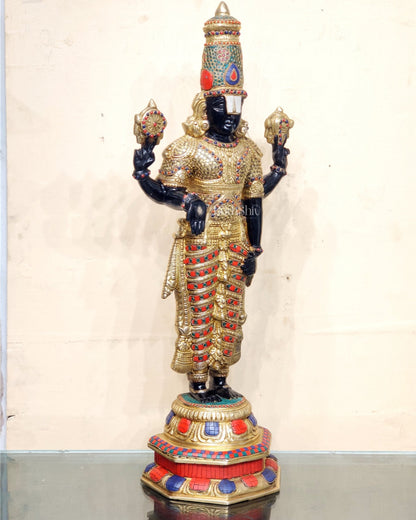 Brass Tirupati Balaji lord Venkateshwara Statue 33 inch