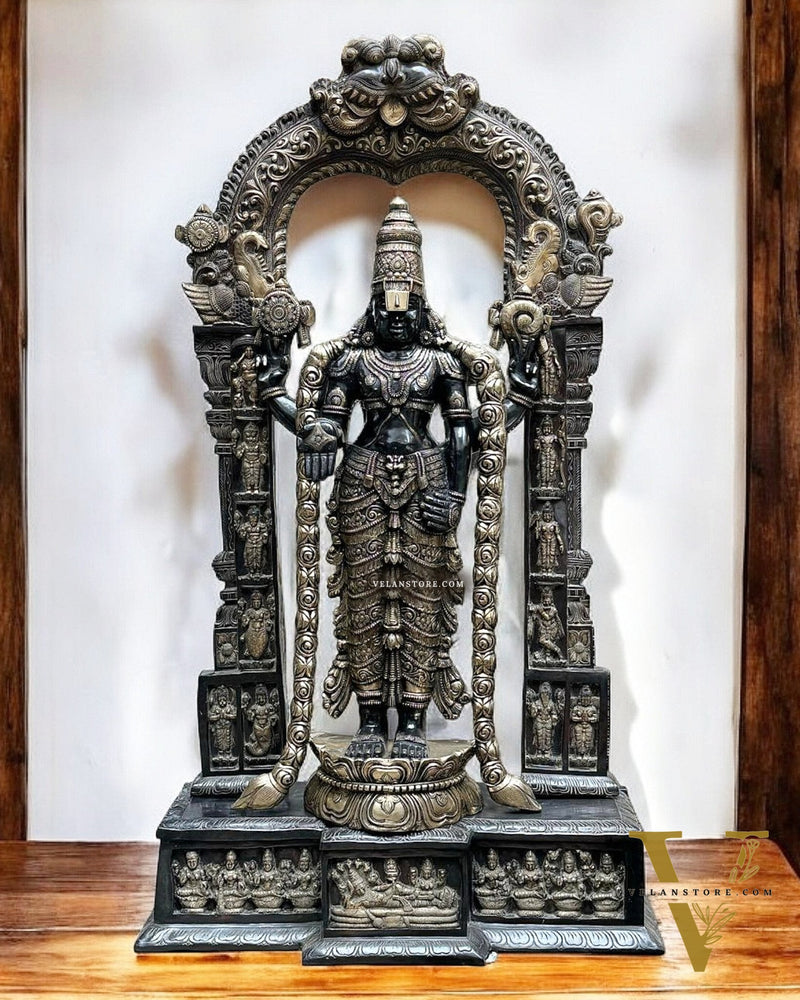 Brass Tirupati Balaji Lord Venkateshwara Statue 86" Large