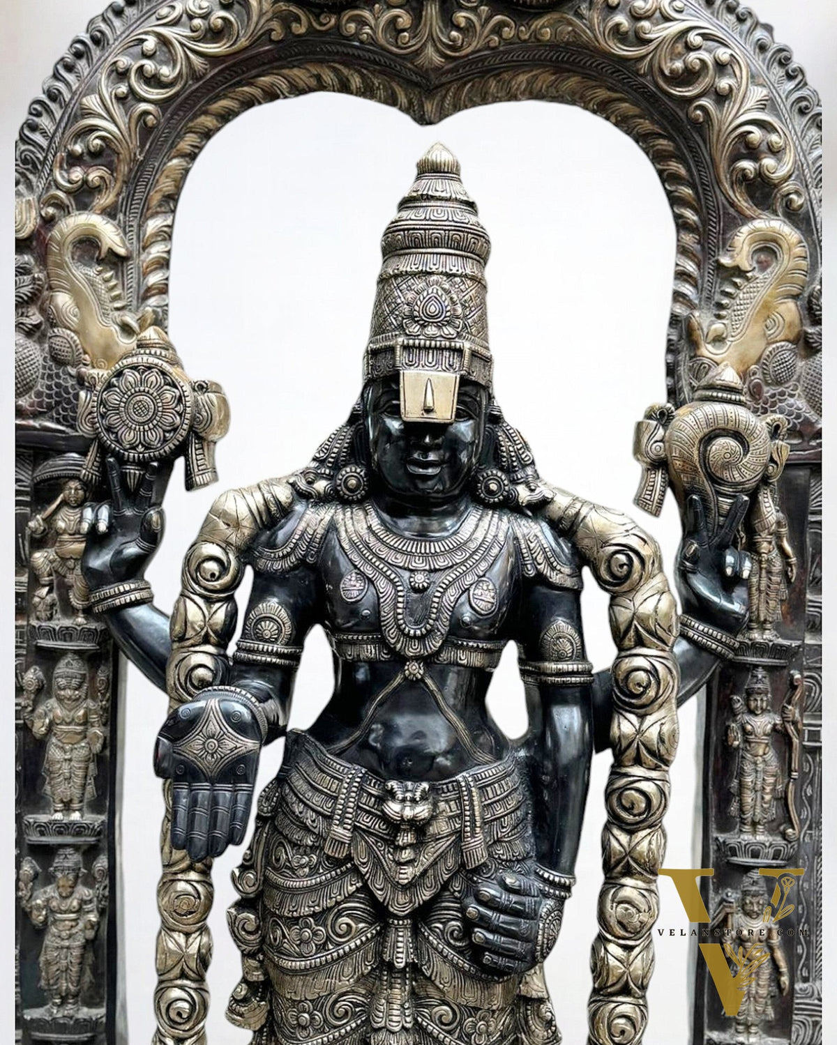 Brass Tirupati Balaji Lord Venkateshwara Statue 86" Large