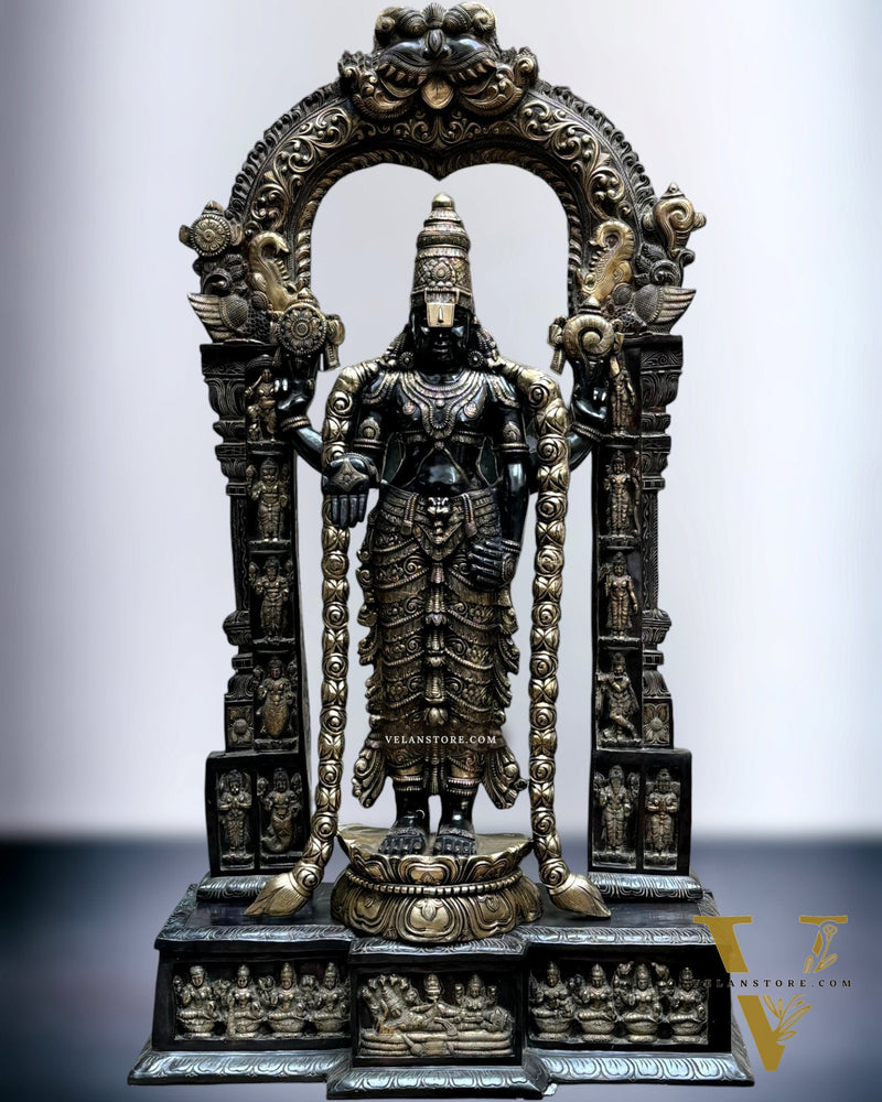 Brass Tirupati Balaji Lord Venkateshwara Statue 86" Large