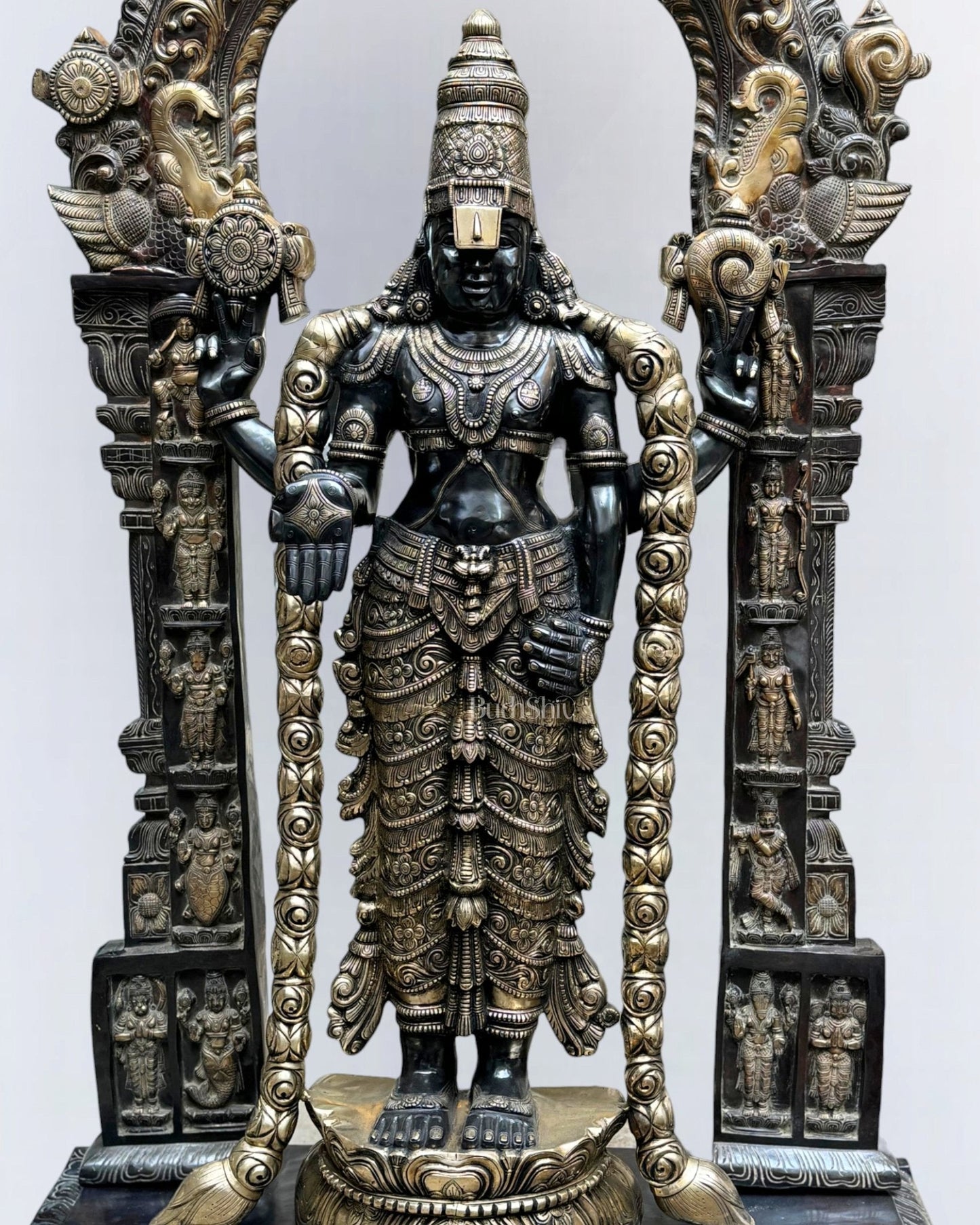 Brass Tirupati Balaji Lord Venkateshwara Statue 86" Large