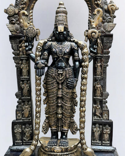 Brass Tirupati Balaji Lord Venkateshwara Statue 86" Large