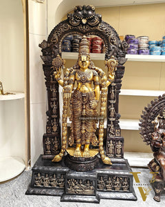 Brass Tirupati Balaji Lord Venkateshwara Statue 86"