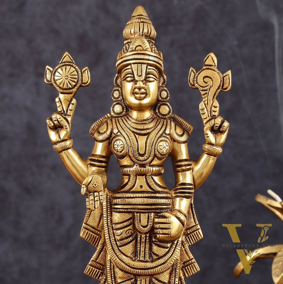 Brass Tirupati Balaji lord Venkateshwara statue 9"
