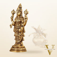 Brass Tirupati Balaji lord Venkateshwara statue 9"