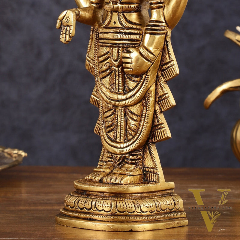 Brass Tirupati Balaji lord Venkateshwara statue 9"