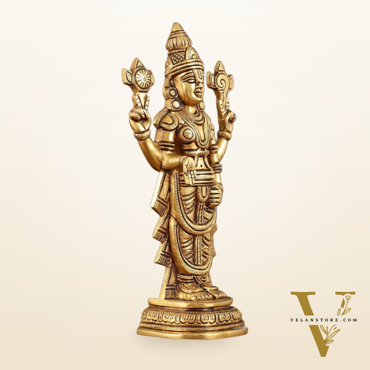 Brass Tirupati Balaji lord Venkateshwara statue 9"