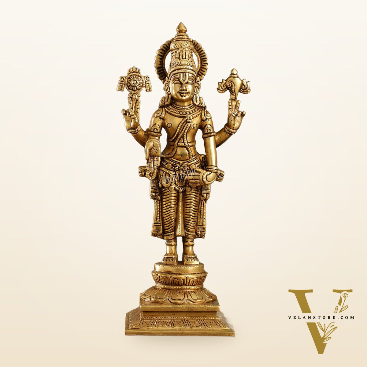 Brass Tirupati Balaji Lord Venkateshwara Superfine Statue | Sharp Features and Carvings 14"