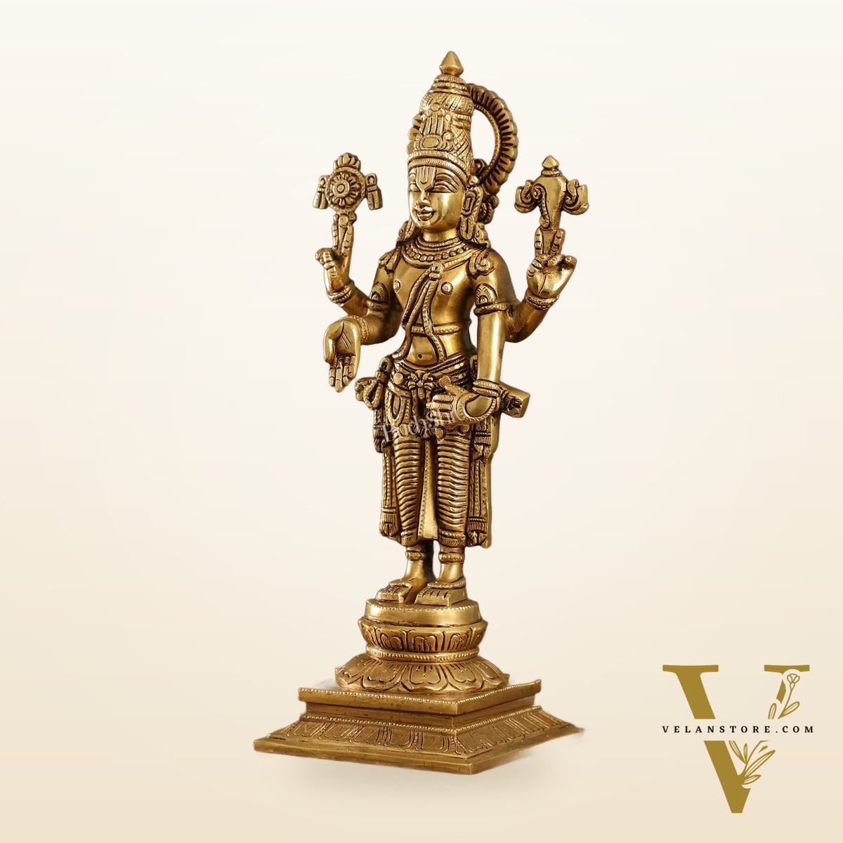 Brass Tirupati Balaji Lord Venkateshwara Superfine Statue | Sharp Features and Carvings 14"