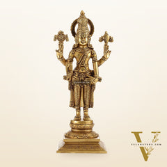 Brass Tirupati Balaji Lord Venkateshwara Superfine Statue | Sharp Features and Carvings 14"