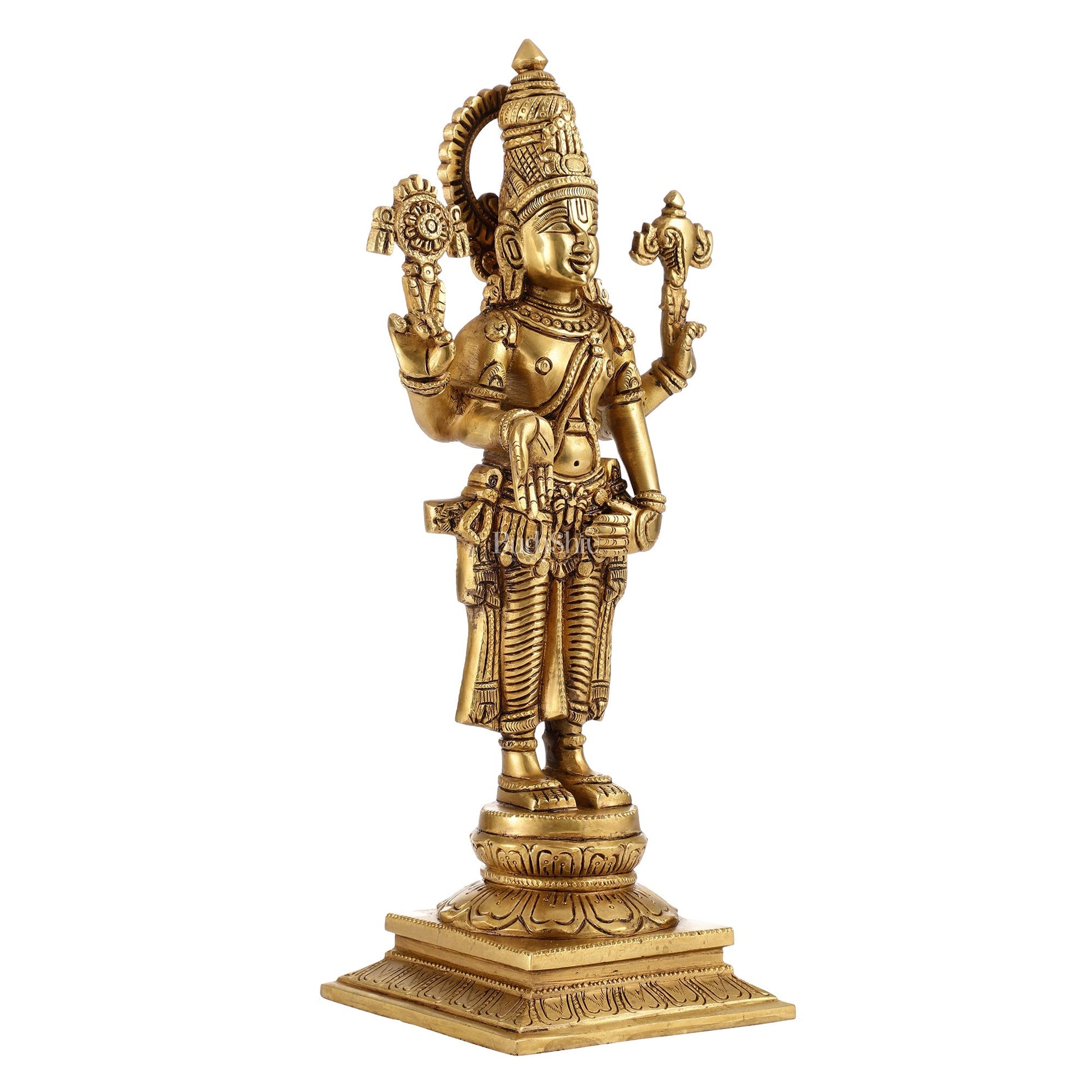 Brass Tirupati Balaji Lord Venkateshwara Superfine Statue | Sharp Features and Carvings 14"