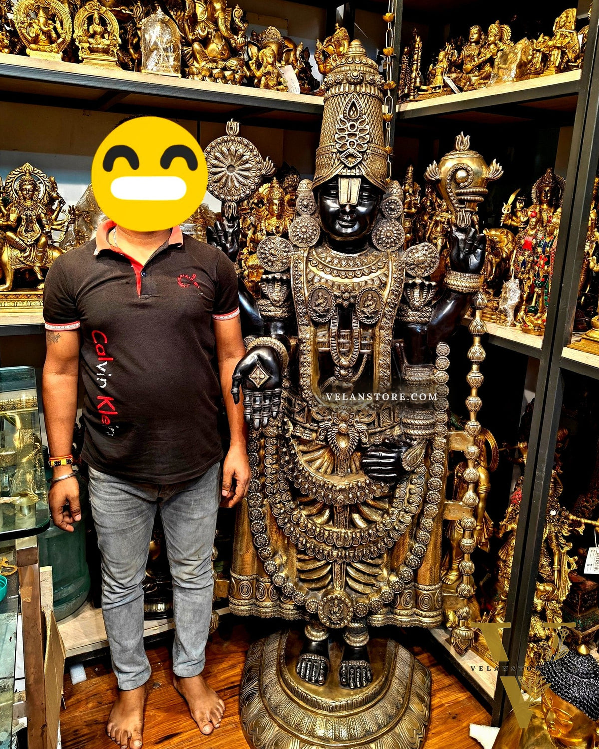 Brass Tirupati Balaji Lord Venkateshwara Swamy 6 Feet Statue