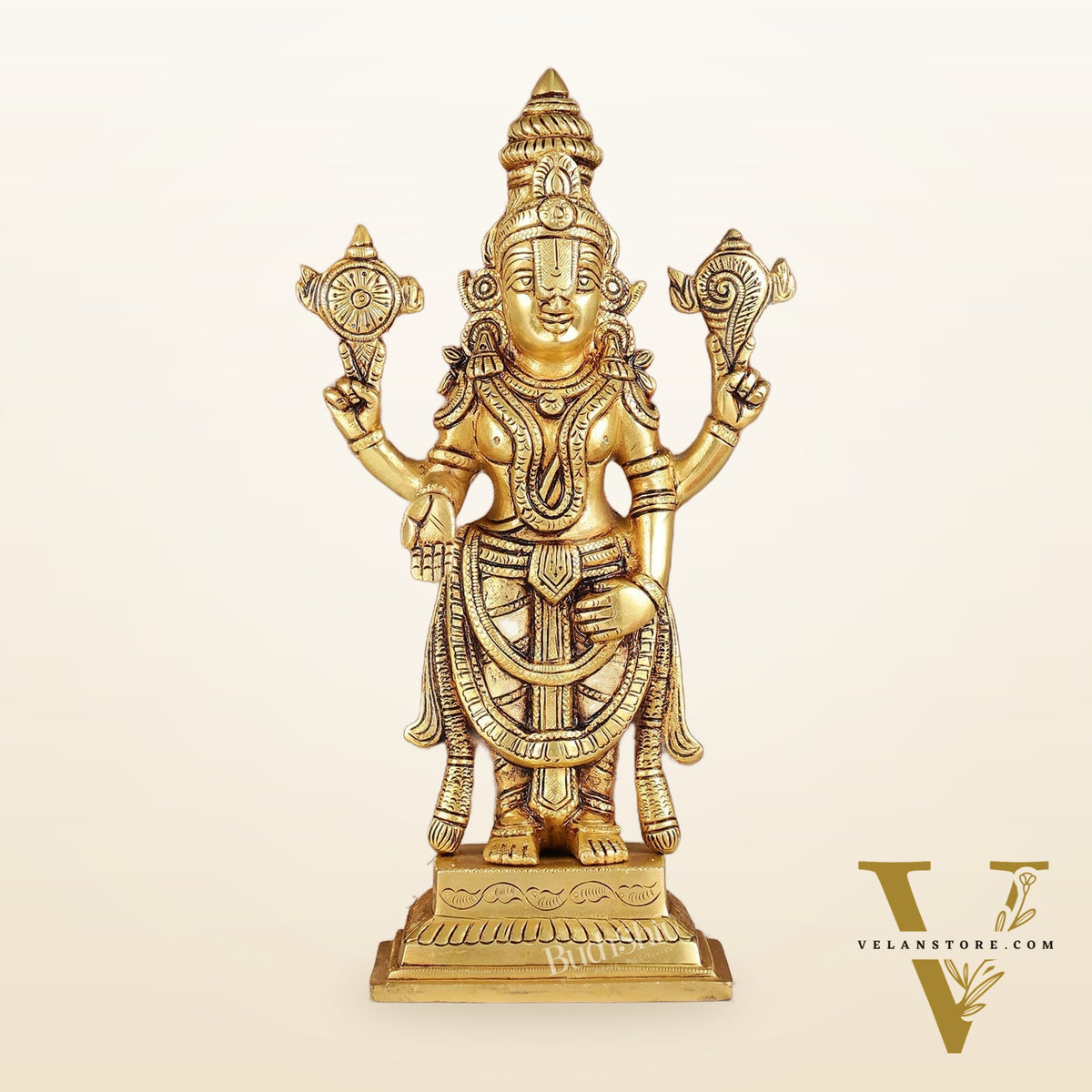 Brass Tirupati Balaji Lord Venkateshwara Swamy Idol | 11.5" Height | Divine Grace