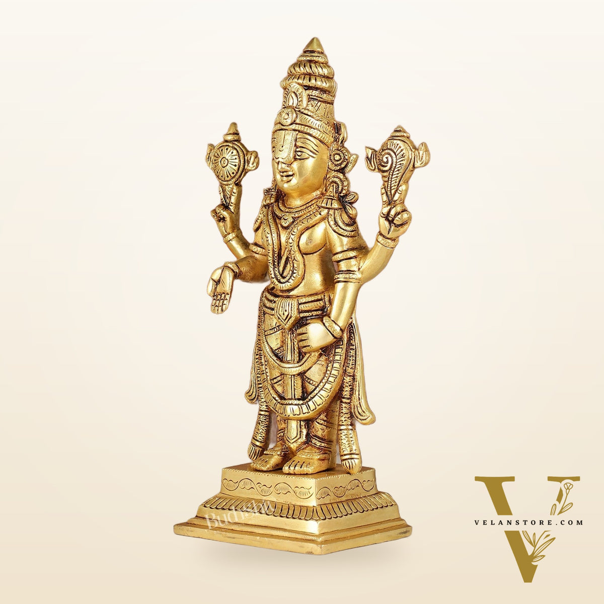 Brass Tirupati Balaji Lord Venkateshwara Swamy Idol | 11.5" Height | Divine Grace