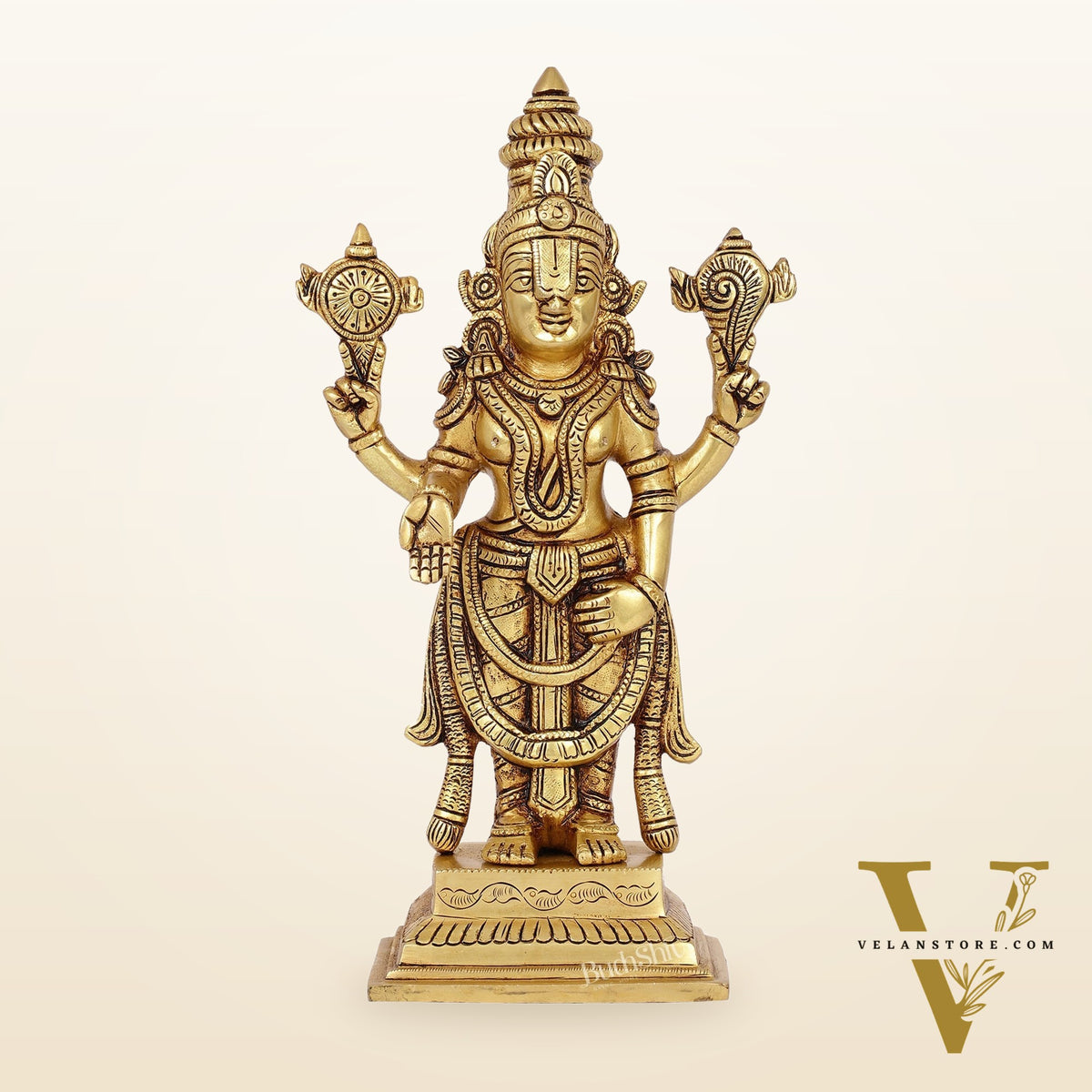 Brass Tirupati Balaji Lord Venkateshwara Swamy Idol | 11.5" Height | Divine Grace