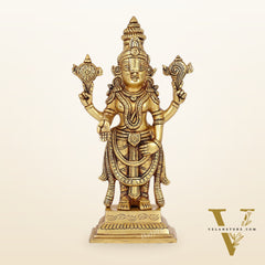 Brass Tirupati Balaji Lord Venkateshwara Swamy Idol | 11.5" Height | Divine Grace