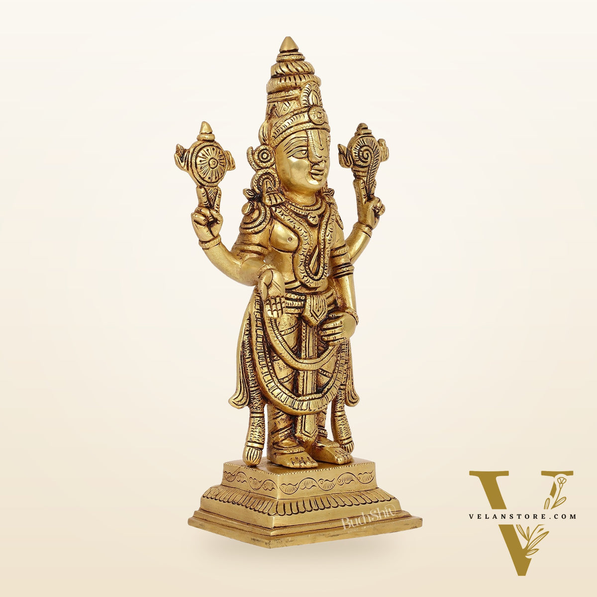 Brass Tirupati Balaji Lord Venkateshwara Swamy Idol | 11.5" Height | Divine Grace