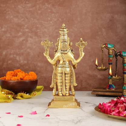 Brass Tirupati Balaji Lord Venkateshwara Swamy Idol | 11.5" Height | Divine Grace