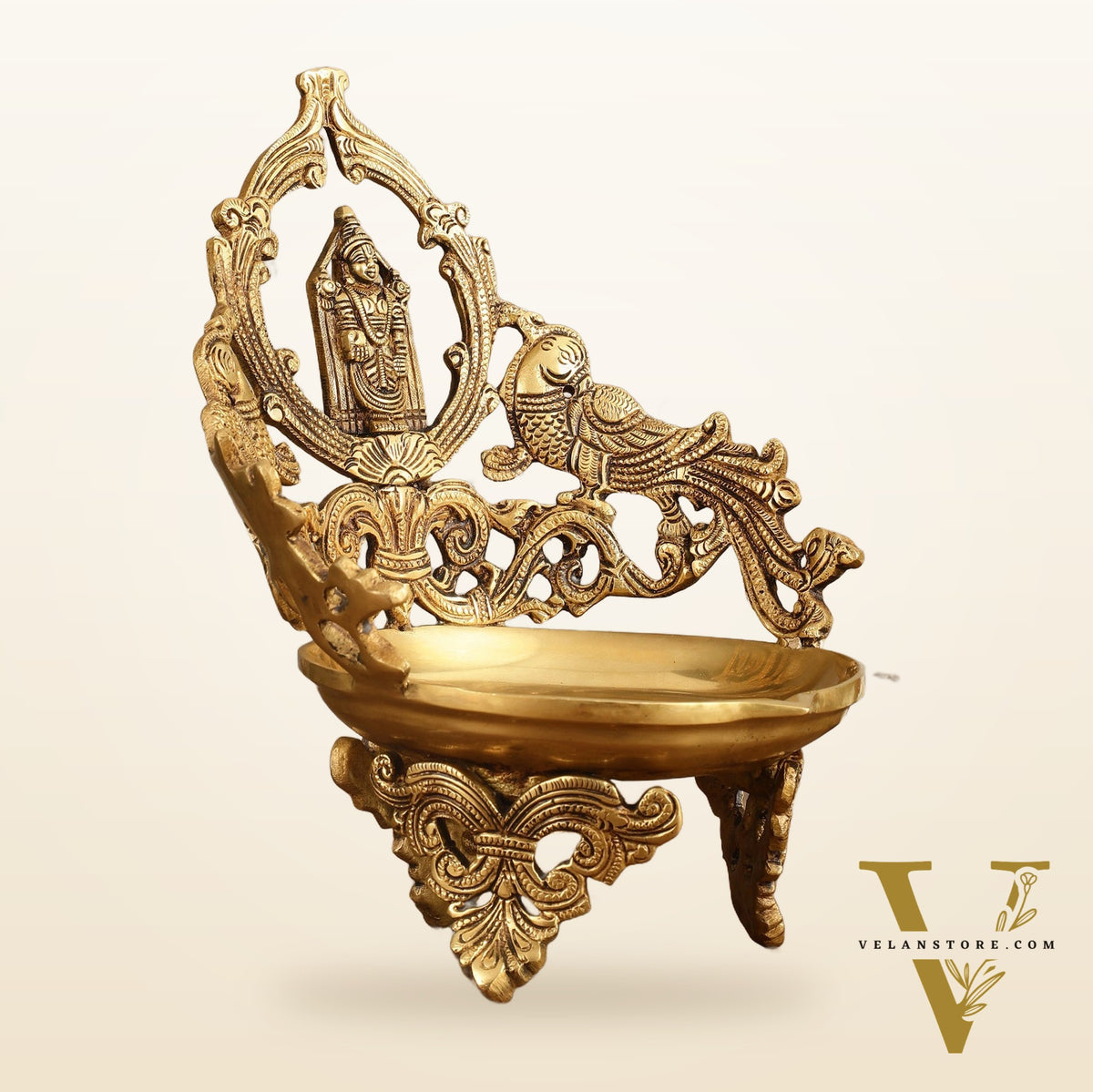 Brass Tirupati Balaji oil lamp diya- Large Size - 11.5 inch