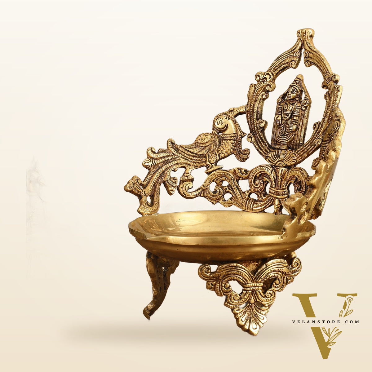 Brass Tirupati Balaji oil lamp diya- Large Size - 11.5 inch
