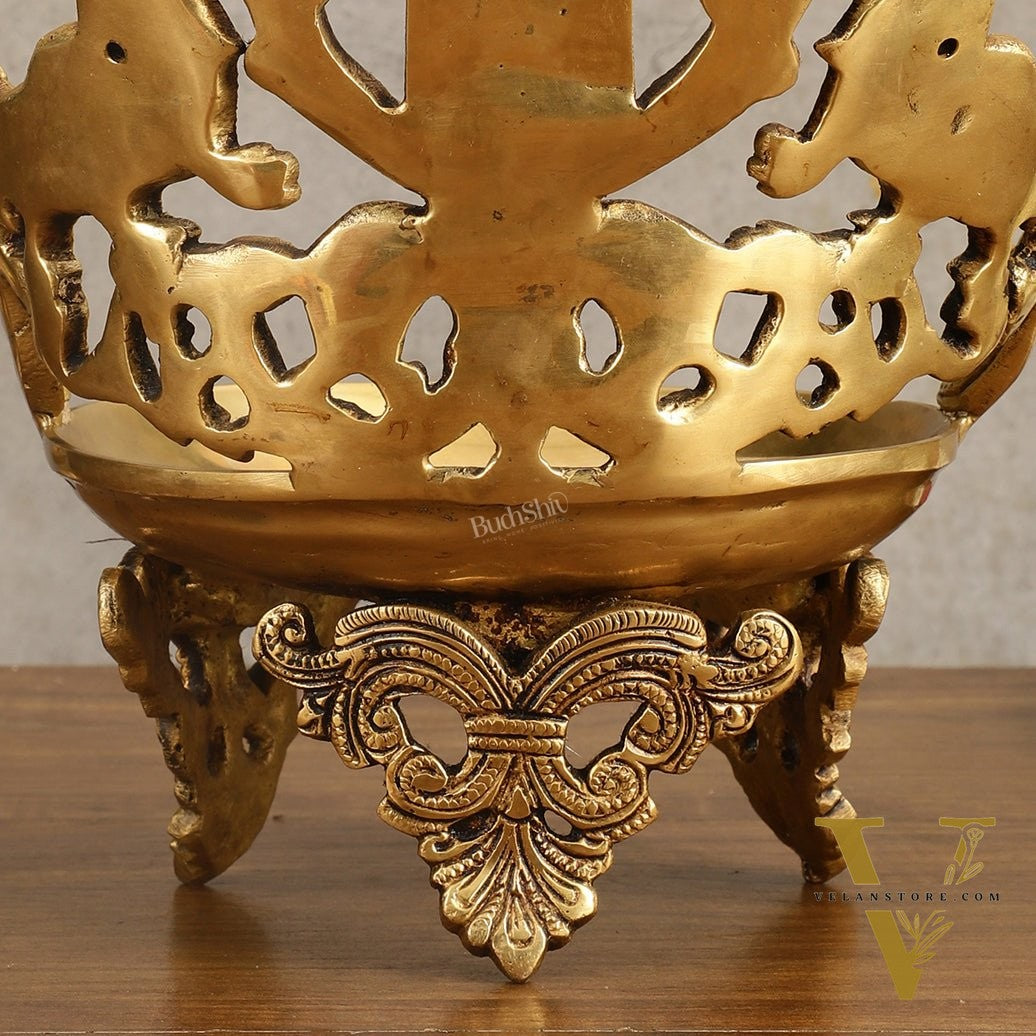 Brass Tirupati Balaji oil lamp diya- Large Size - 11.5 inch