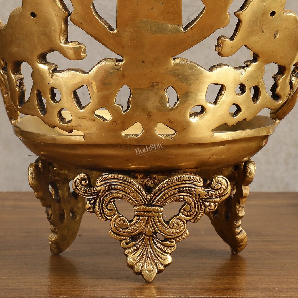 Brass Tirupati Balaji oil lamp diya- Large Size - 11.5 inch