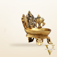 Brass Tirupati Balaji Shankh Chakra Lamp 5"