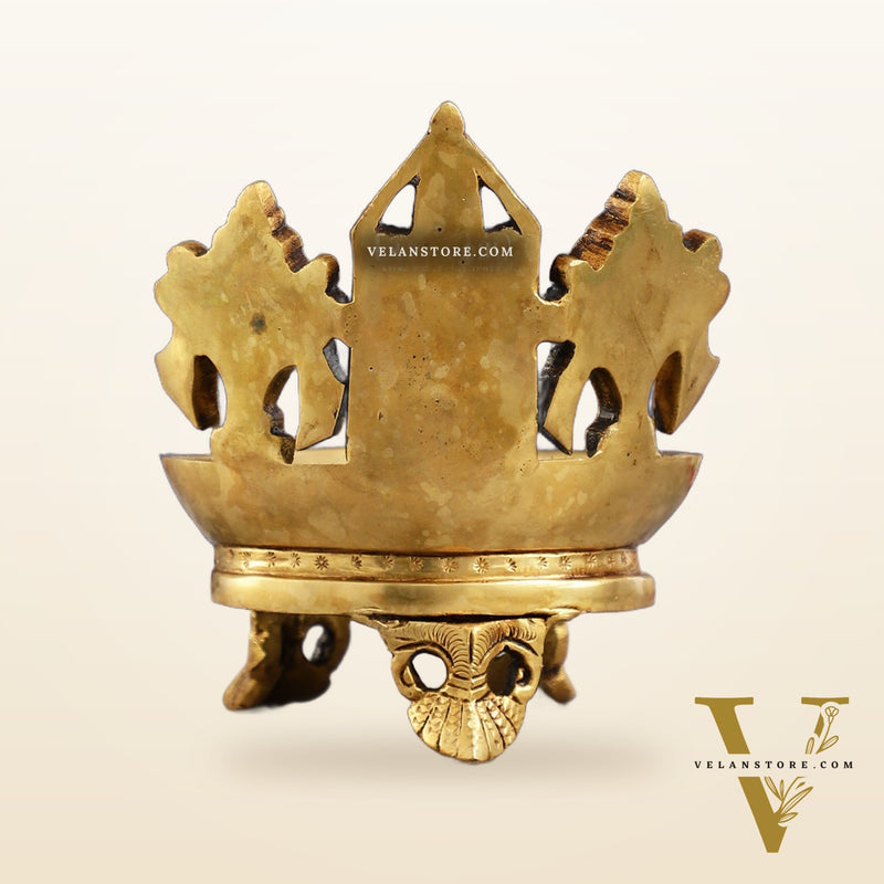Brass Tirupati Balaji Shankh Chakra Lamp 5"