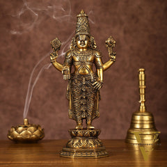Brass Tirupati Balaji Statue | 12" Height | Divine Elegance