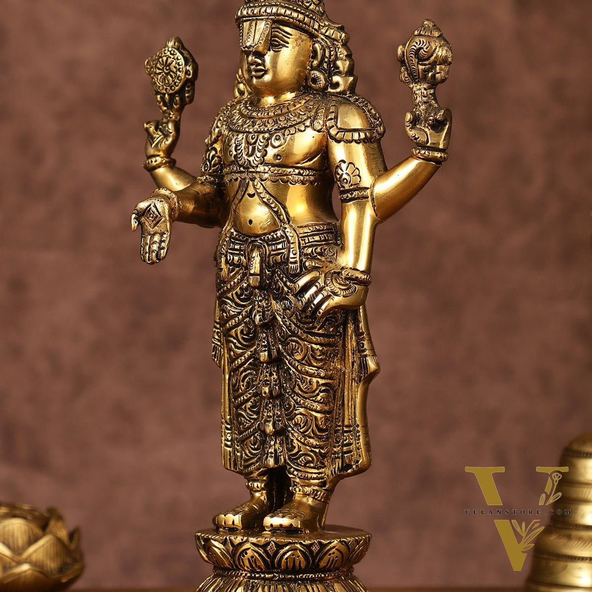 Brass Tirupati Balaji Statue | 12" Height | Divine Elegance