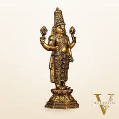 Brass Tirupati Balaji Statue | 12" Height | Divine Elegance